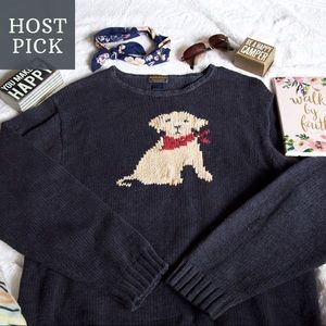 Woolrich Yellow Lab Dog Motif Sweater